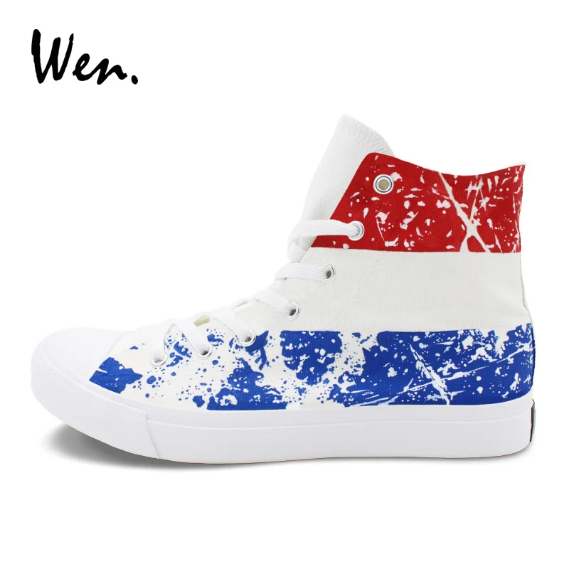 Холщовые кроссовки Wen индивидуальный дизайн флаг Нидерландов ручная роспись