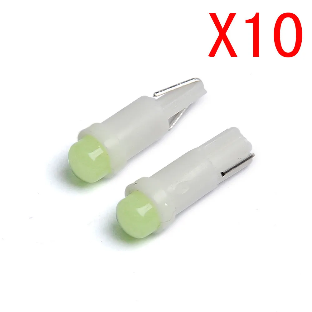 Light Green Автомобиль 10 шт. T5 Cob Светодиодный белый светодиодный светильник для двери автомобиля светодиодный светильник для чтения лампы Прямая поставка d20 - Цвет: Light Green