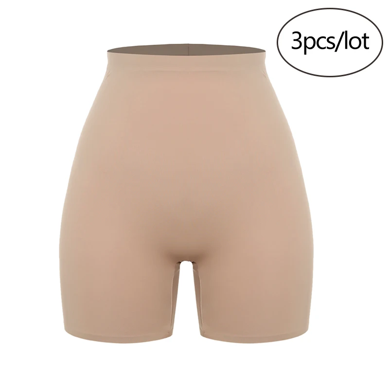 3pcs Nude VASLANDA бесшовные колготки Короткие штаны под юбку брюки для женщин Basics боксер безопасность под брюки анти натирание короткие Feminino - Цвет: 3pcs Nude