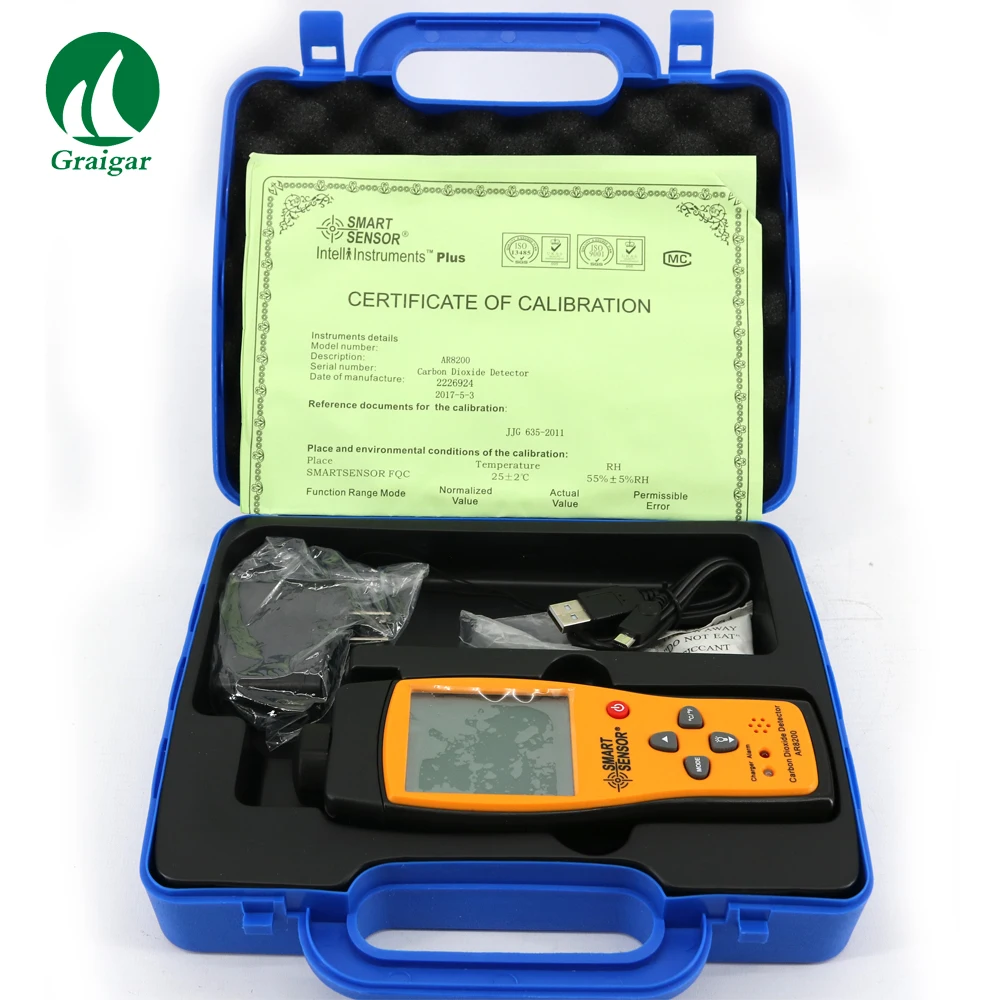 

Умный датчик AR8200, профессиональный газоанализатор CO2, стандартный детектор углекислого газа