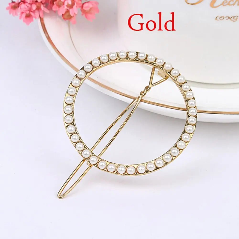 Round gold Кристалл блестящая заколка Женская Корейская версия дизайна DIY аксессуары для волос Вертикальная заколка банан зажим конский хвост заколка «банан» - Окраска металла: Round gold