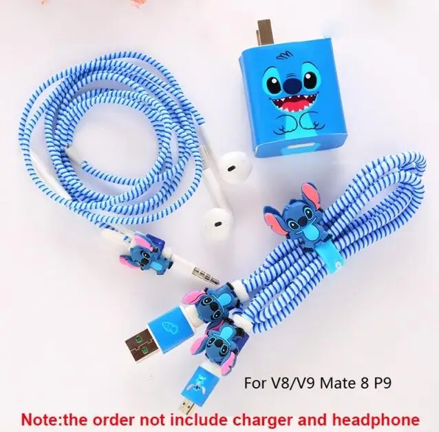 for Huawei no case Устройство для сматывания кабеля, чехол для наушников, защита кабеля, USB зарядное устройство, наклейка, защита спирального кабеля для huawei P9 Glory 9/V8/V9/mate 8 - Цвет: for Huawei no case