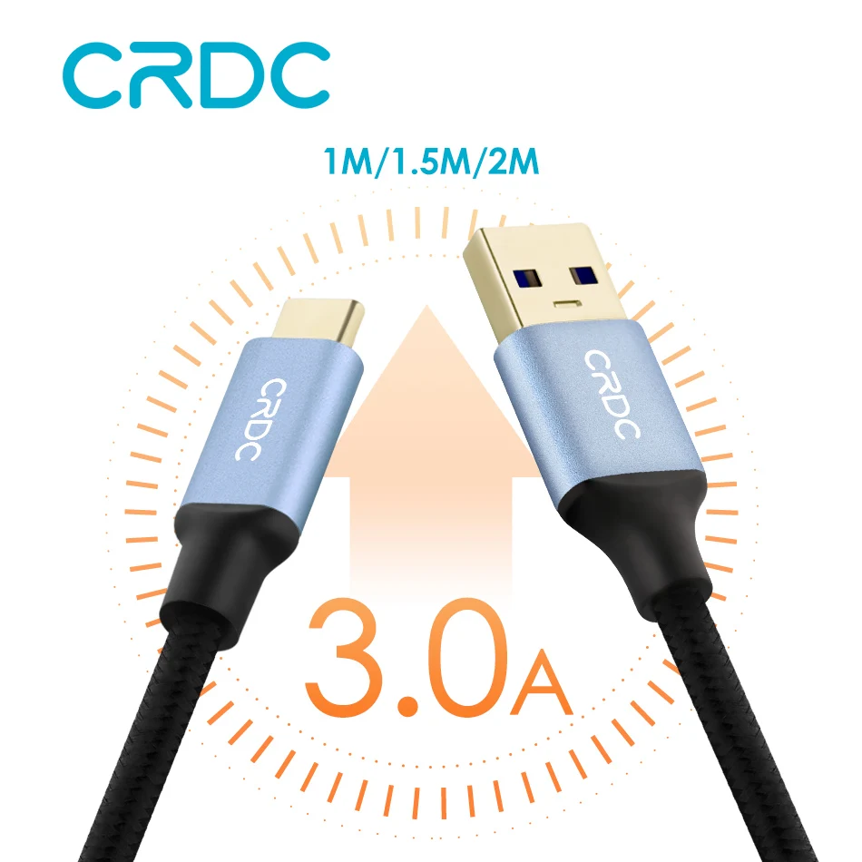 CRDC USB C Cable Type Braided Type-C Fast Charging Data Mobile Phone for Samsung Galaxy S9 note 8 Xiaomi mi 7 USB-C | Мобильные