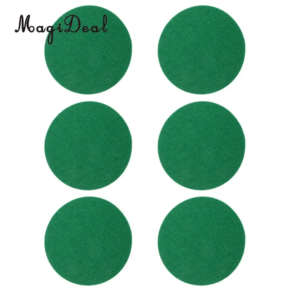 

MagiDeal 6 Pieces Air Hockey Table Felt Pushers Replacement Felt Pads Green 94mm