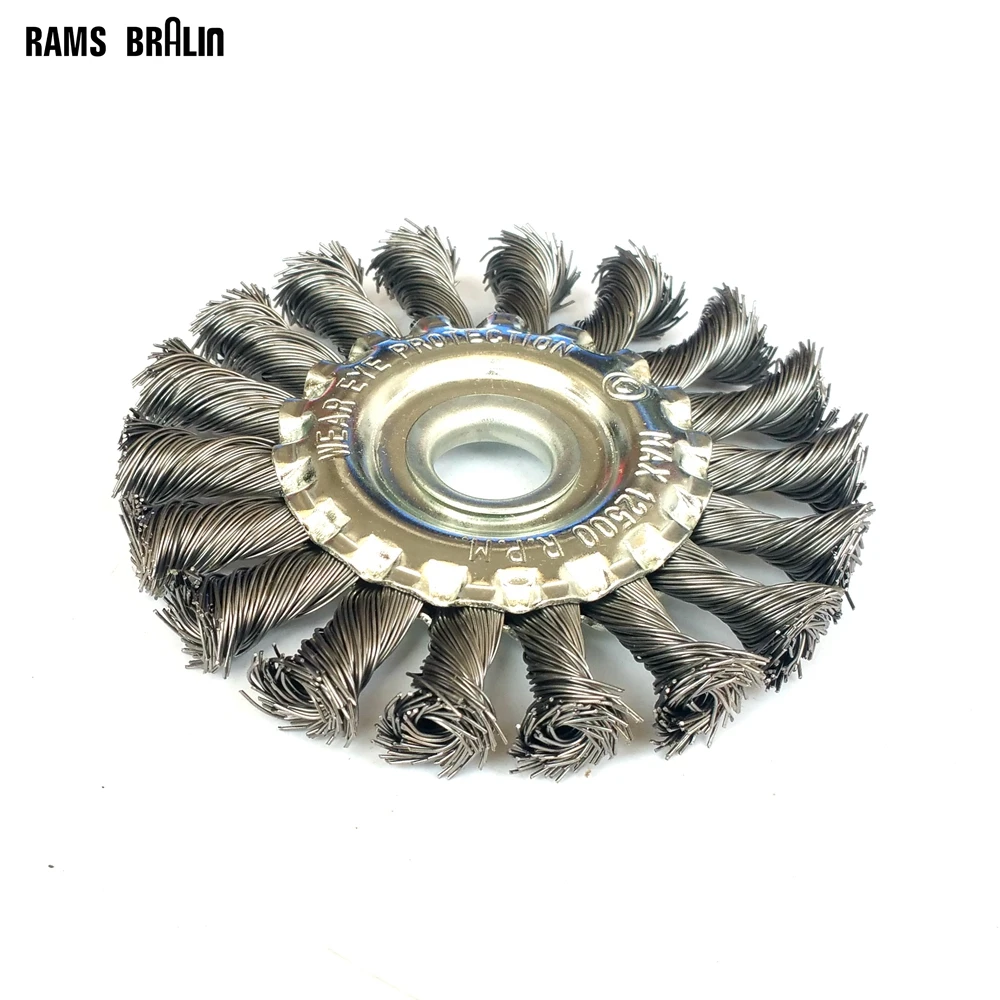 

4" Knot Steel Wire Wheel Flap Brush Pipeline Derusting Polishing
