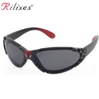 Детские солнцезащитные очки RILIXES, с защитным покрытием для детей, модные затемненные очки с изображением Человека-паука для детей, UV400