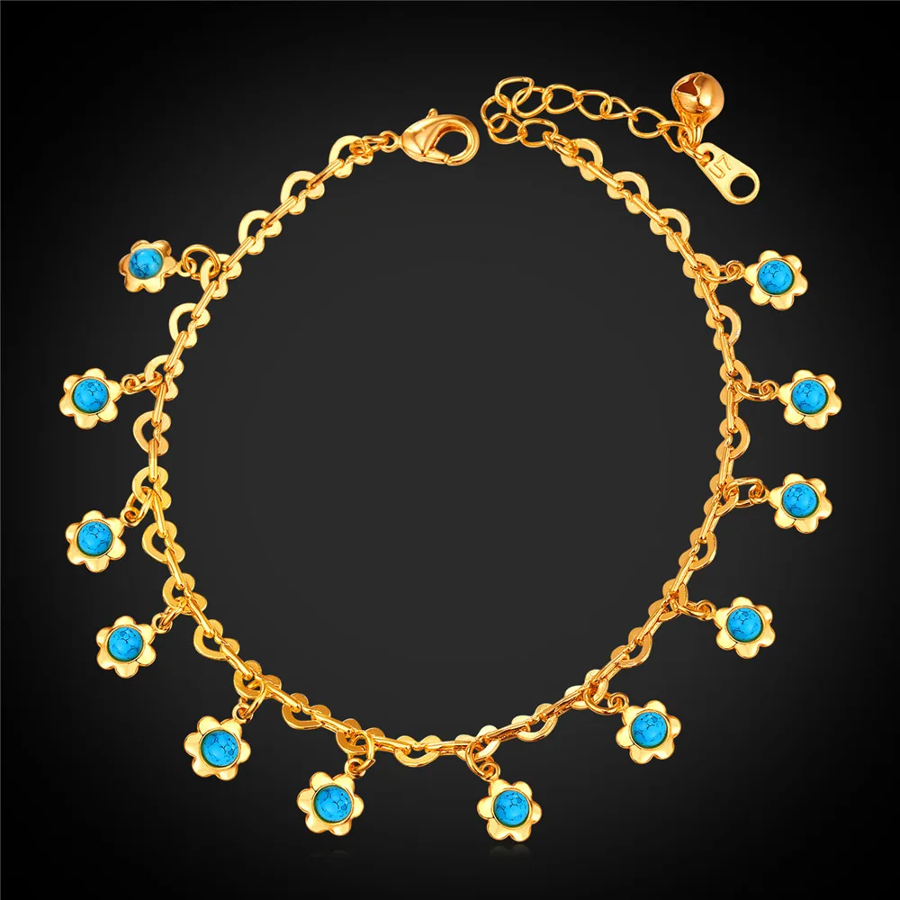 Женский богемный браслет на ногу ножной золотого цвета с звеньями сердца A1125|fashion