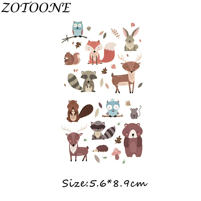 ZOTOONE DIY нашивки с теплопередачей для аппликация на одежду Детская одежда украшения милый мультфильм животных сочетание железа на нашивках