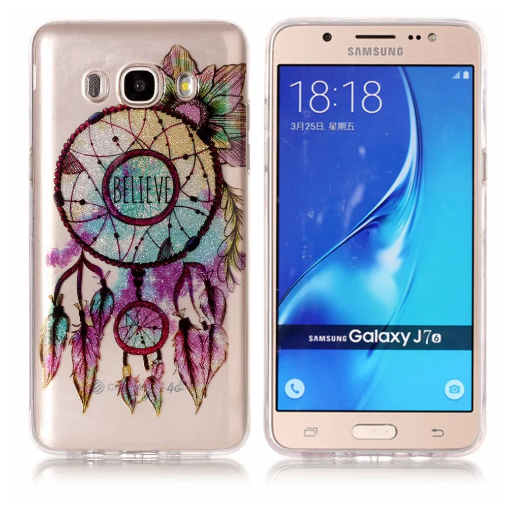 Цвет колокольчиками узор мягкий чехол TPU для Samsung J7 2016 Чехол Galaxy j710 мобильный