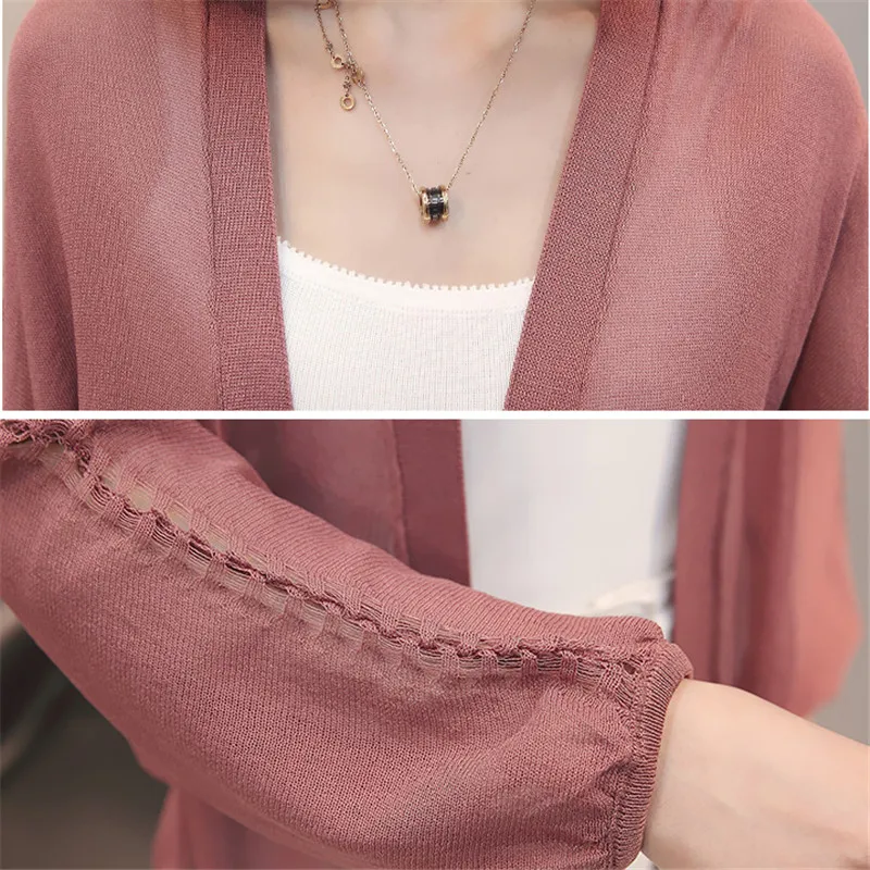 Loose Women knitted Cardigan Summer Bat Sleeves Short Jacket Sun protection clothing Solid Color Female Knitted Coat FASHION454 |