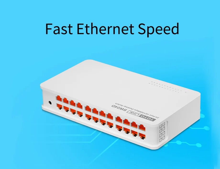 TOTOLINK Настольный Ethernet сетевой коммутатор Gigabit 24 Порты и разъёмы 10/100 Мбит/с дуплексный обмен Plug and Play Lan концентратора коммутатор PoE коммутатор SW24D