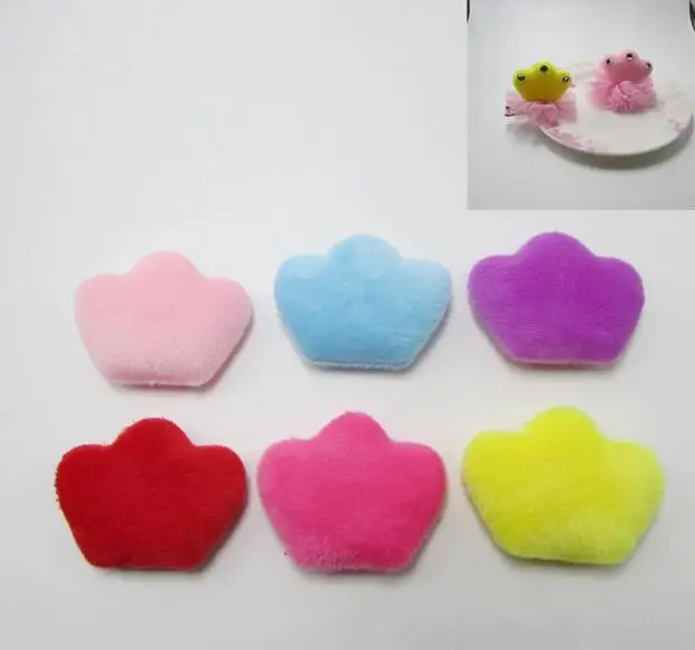 30pcs/lot 4.5x3.5cm Mixed Padded Felt furry Crown Appliques For Kid DIY Patch And Baby Headwear Accessorie | Дом и сад