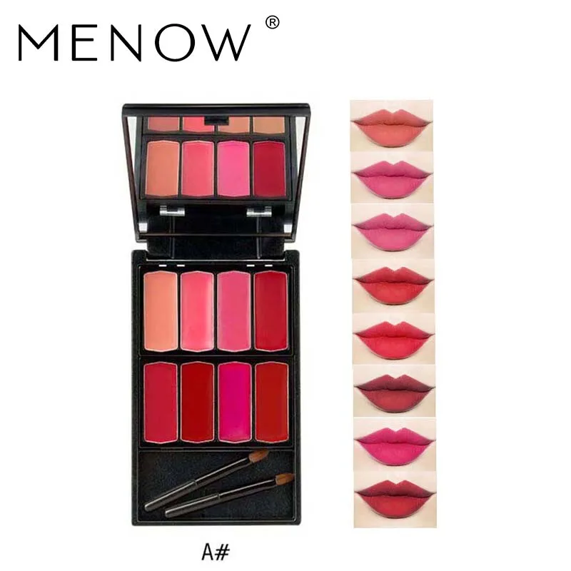 Menow Brand 8 colors Lip Gloss Palette Makeup Waterproof Long Lasting Moisturizer Lipsticks Women beauty lips Cosmetic L501|cosmetics lips|brand lip