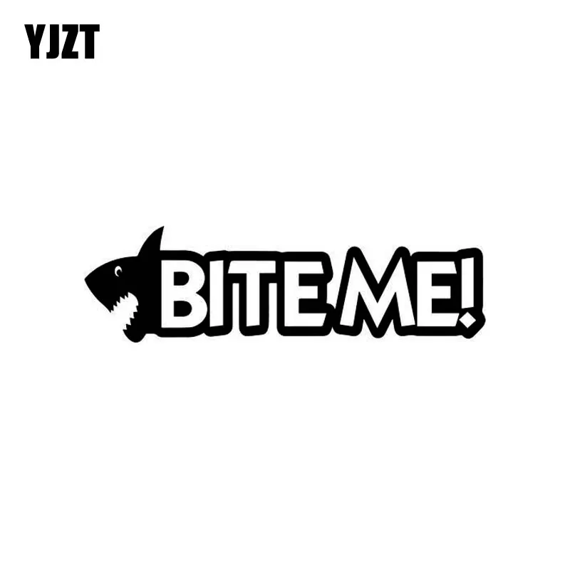 YJZT 15 см * 4 3 SHARK BITE ME забавные домашние Виниловая пленка для оклеивания автомобилей