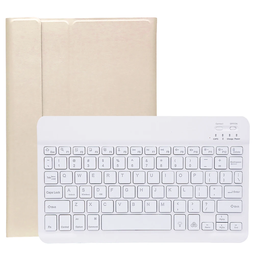 Gold 7 цветов подсветка Bluetooth клавиатура чехол для huawei Mediapad M6 10,8 дюймов PU кожаный чехол с подставкой Беспроводная крышка клавиатуры - Color: Gold