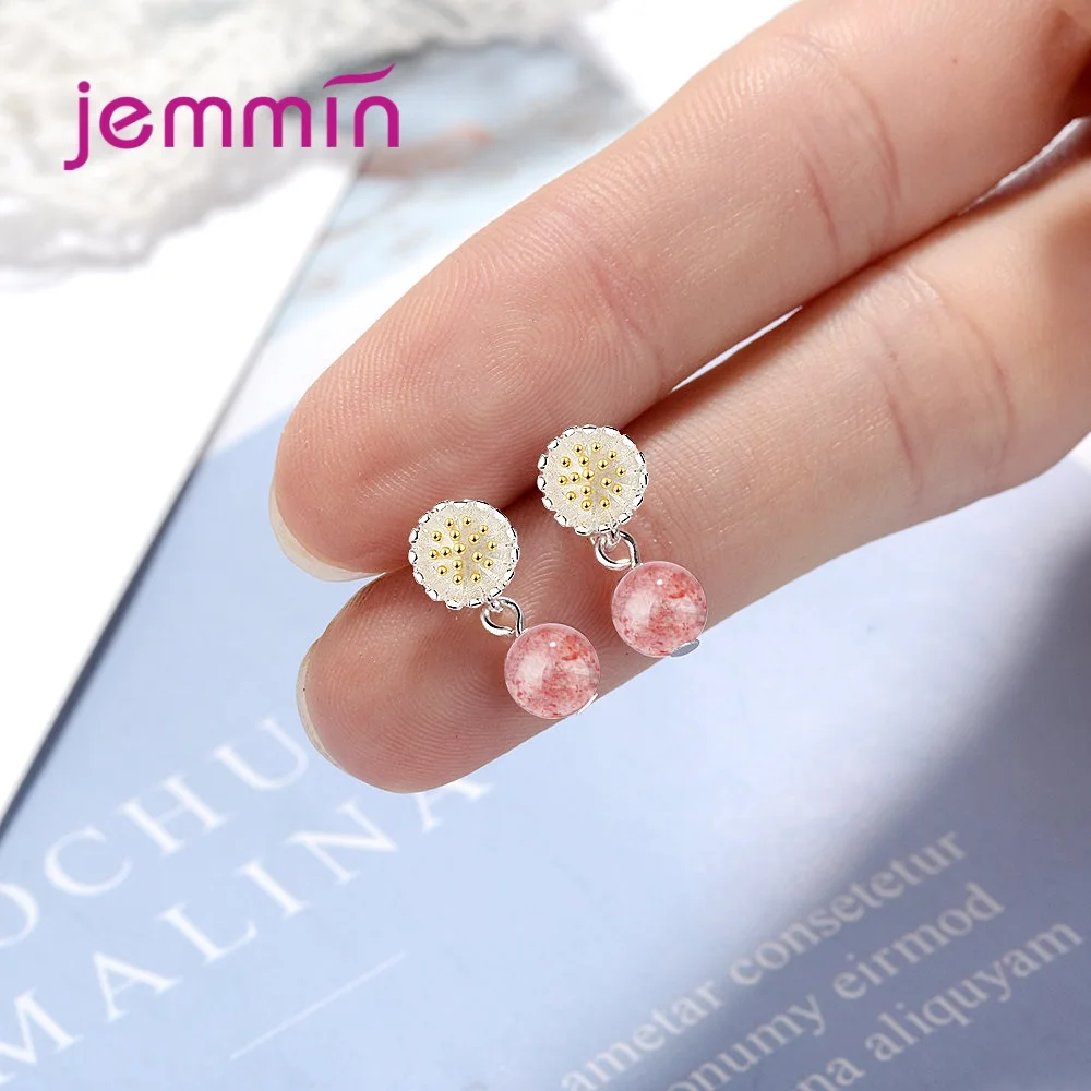 Ladies Fashion Jewelry Simple Novel Style Pop 925 Sterling Silver Earrings For Women Best Wedding Free Shipping | Украшения и
