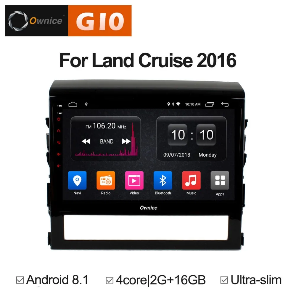HD 9 &quotAndroid 8 1 четырехъядерный 2 ГБ ОЗУ + 16 Гб ПЗУ Автомобильный DVD плеер для Toyota Land