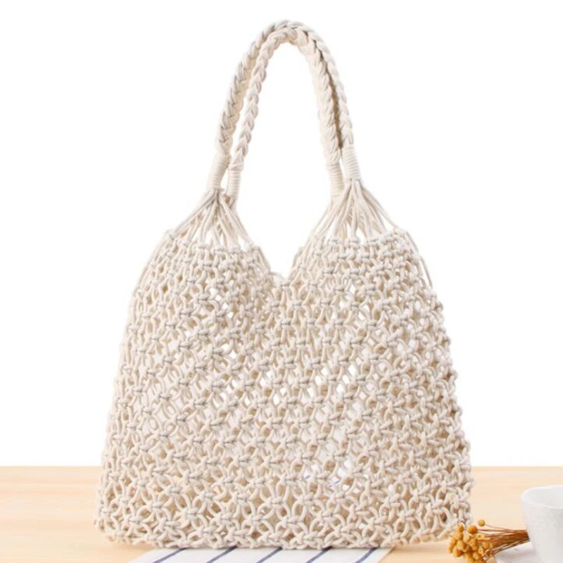 Модная популярная плетеная сумка 2020 сетчатая через плечо без подкладки