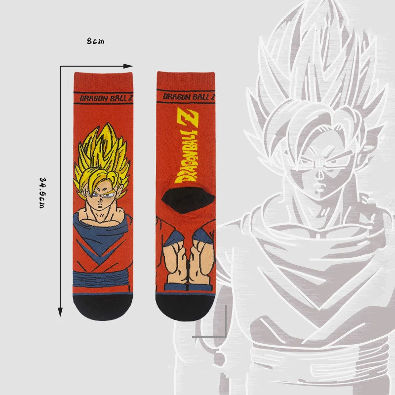 

Leisure Crew Cotton Socks for Men Cartoon Anime Sock Ins Style Super Siya Sun Wukong Socks for Boys Q877
