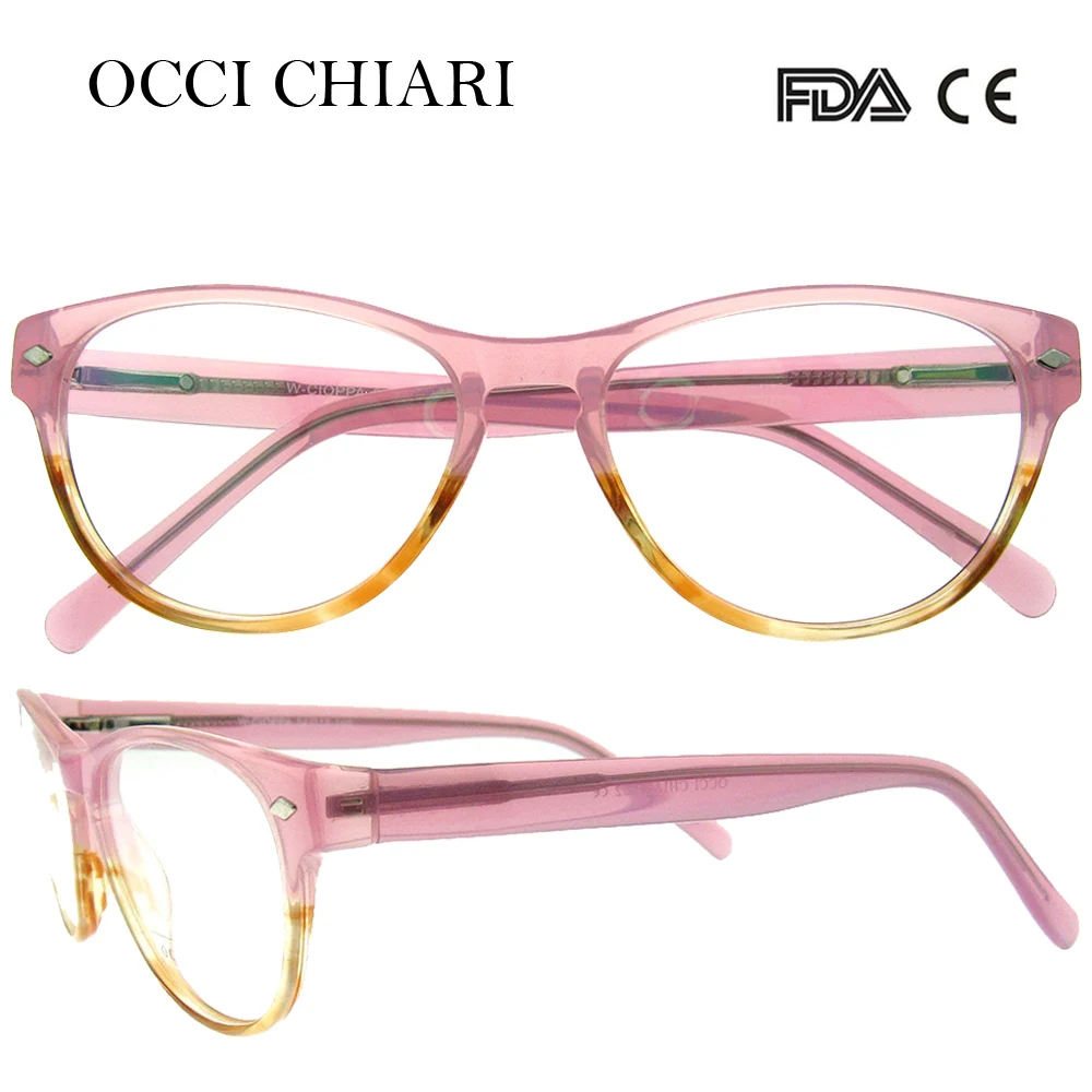 OCCI CHIARI новые модные женские очки из ацетата с защитой от радиации, оптические оправы, очки для девушек, W-CIOPPA - Цвет оправы: C2