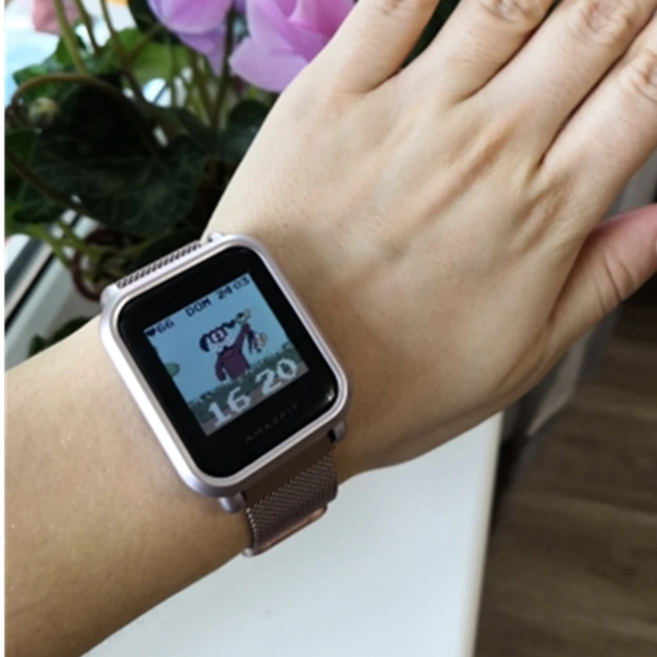 7в1 для Xiaomi Huami Amazfit ремешок Bip браслет Миланский Браслет из нержавеющей стали Amazfit часы звуковой сигнал защитный чехол для экрана