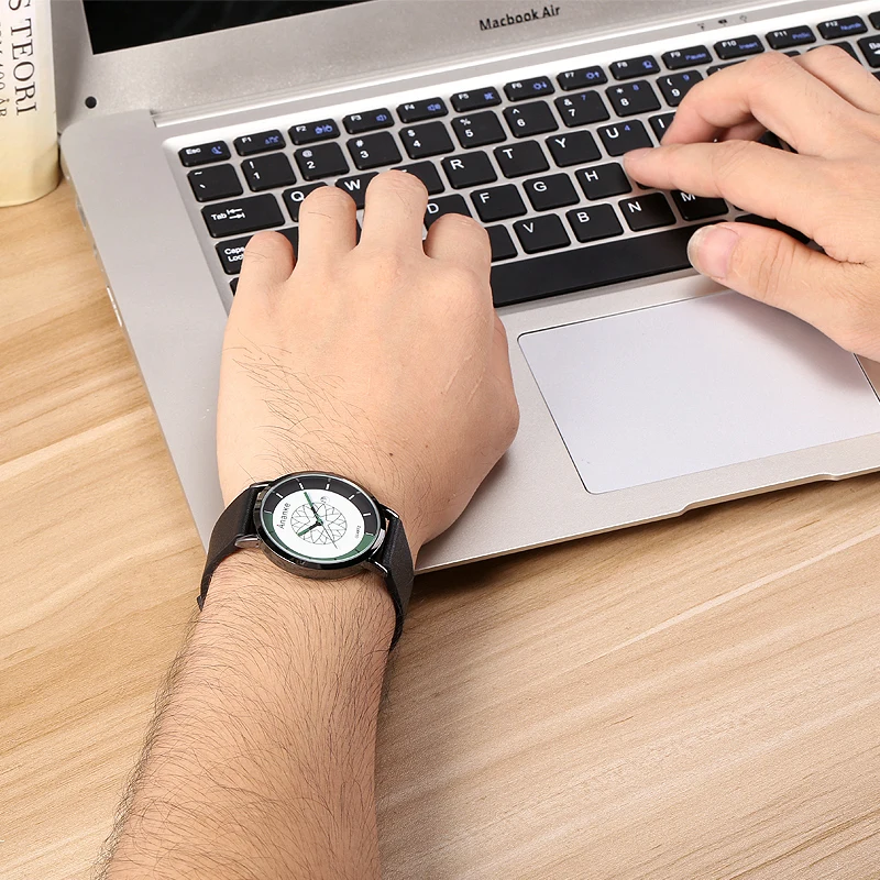 Ananke модные повседневные водонепроницаемые кварцевые черные часы из натуральной