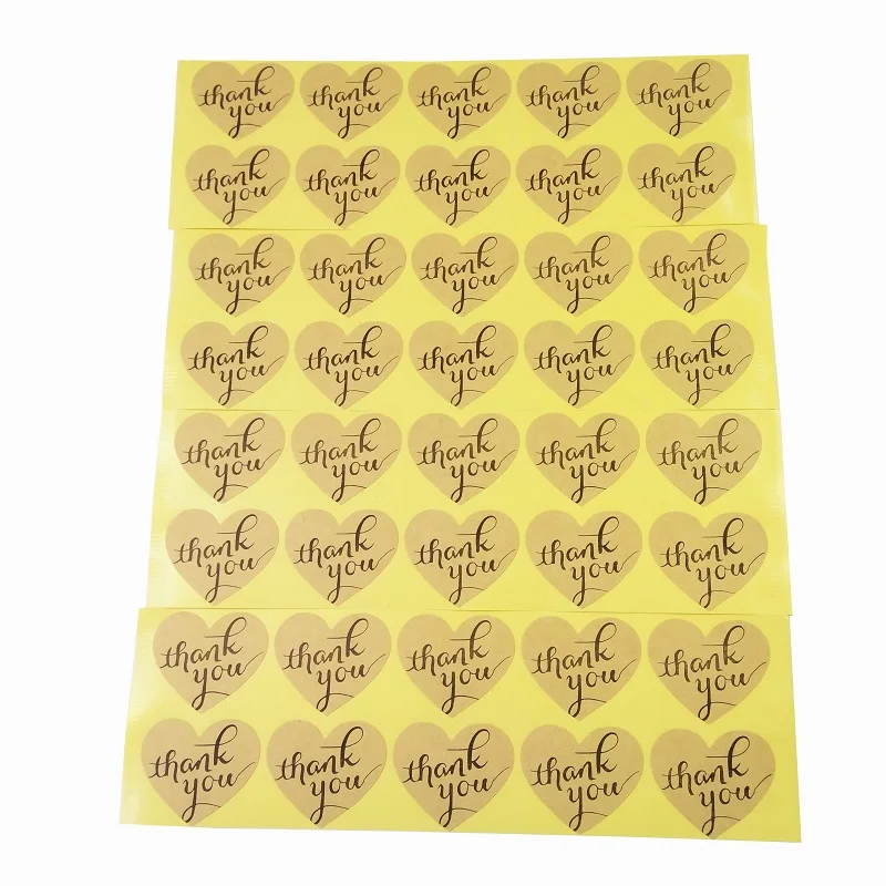 100 шт./лот винтажная серия Thank you наклейка из крафт бумаги romatic Heart design для изделий