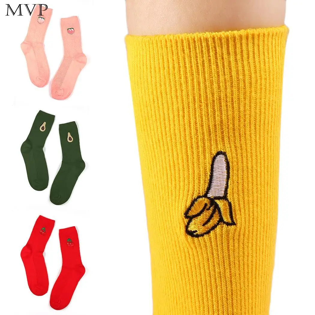 Женские нескользящие удобные повседневные носки до щиколотки с милым фруктовым