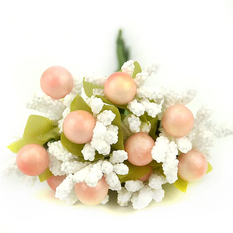 pink wite white 10 шт. жемчужный ягодный искусственный цветок для свадьбы, украшения дома, сделай сам, венок, скрапбукинг, ремесло, дешевые искусственные цветы из пены - Цвет: pink wite white