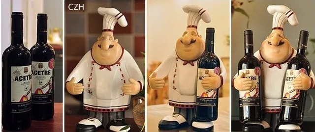 Статуэтка шеф-повара винная бутылка Подставка Декоративная Смола Кук винный держатель барная посуда Орнамент Ремесло аксессуары мебель