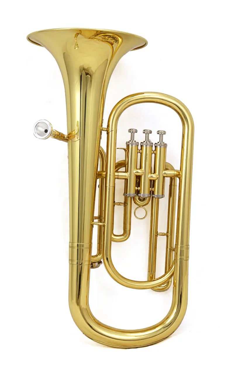 

High-Grade 3 Piston Baritone Horn B-Flat Gold Brass With Case