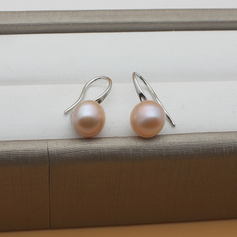 Женские серьги клипсы с натуральным пресноводным жемчугом 8 9 мм белого розового