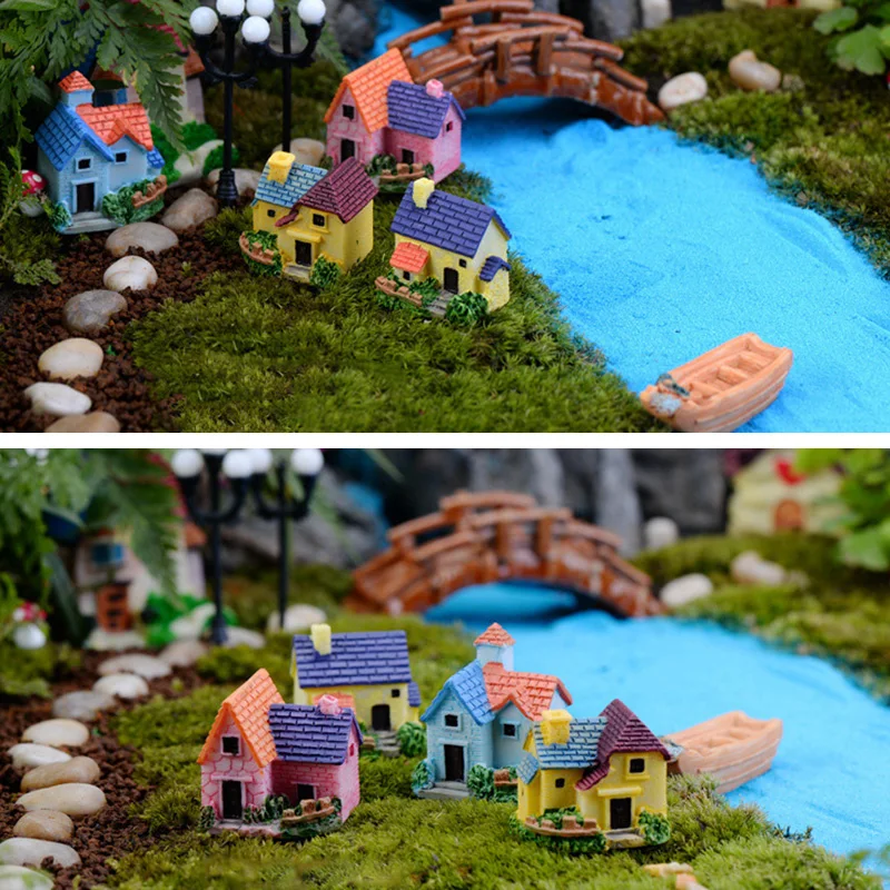 Фигурка деревни в Европейском стиле мультяшный дом режим миниатюрная фигурка