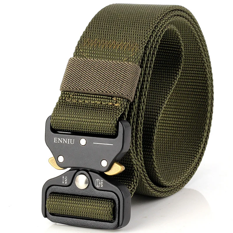 Нейлоновый ремень для мужчин тактический военный пояс армейский металлический с