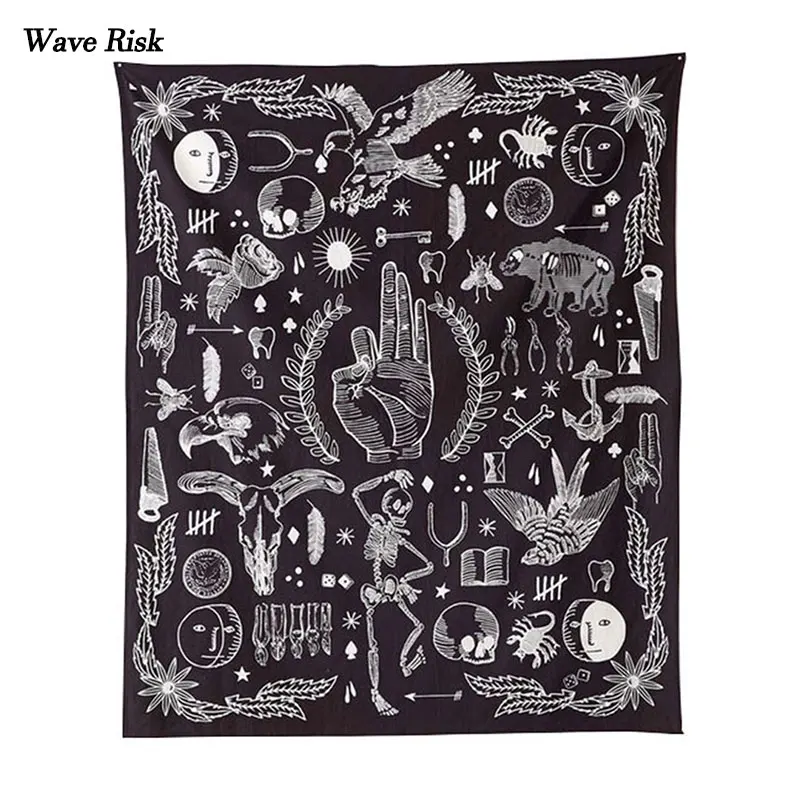 Настенный Гобелен OK с орлом медведем роза цветок новый дизайн 2017 черный белый