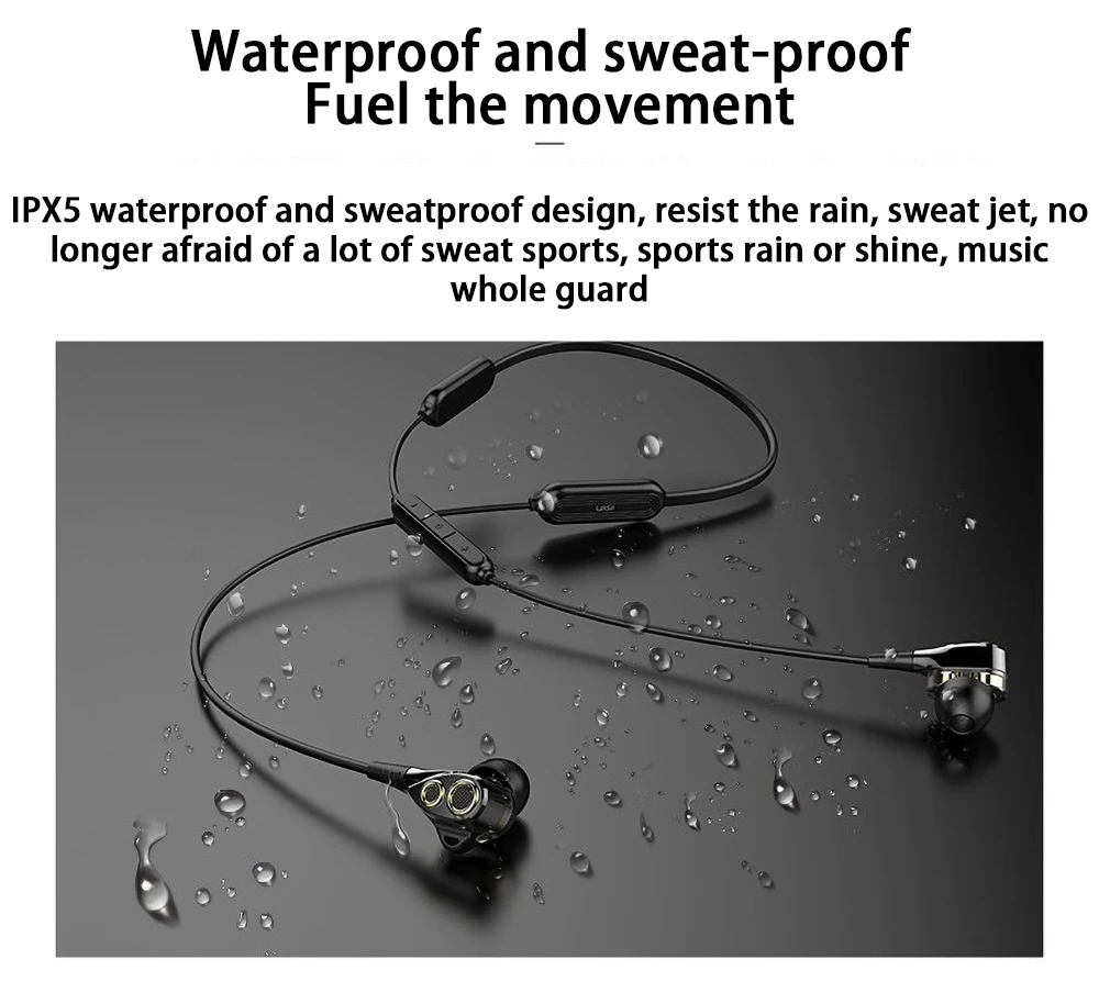 Uiisii BN80 bluetooth наушники двойной Динамический драйвер наушники тяжелый бас большой емкости батареи IPX5 Водонепроницаемый CSR BT4.1