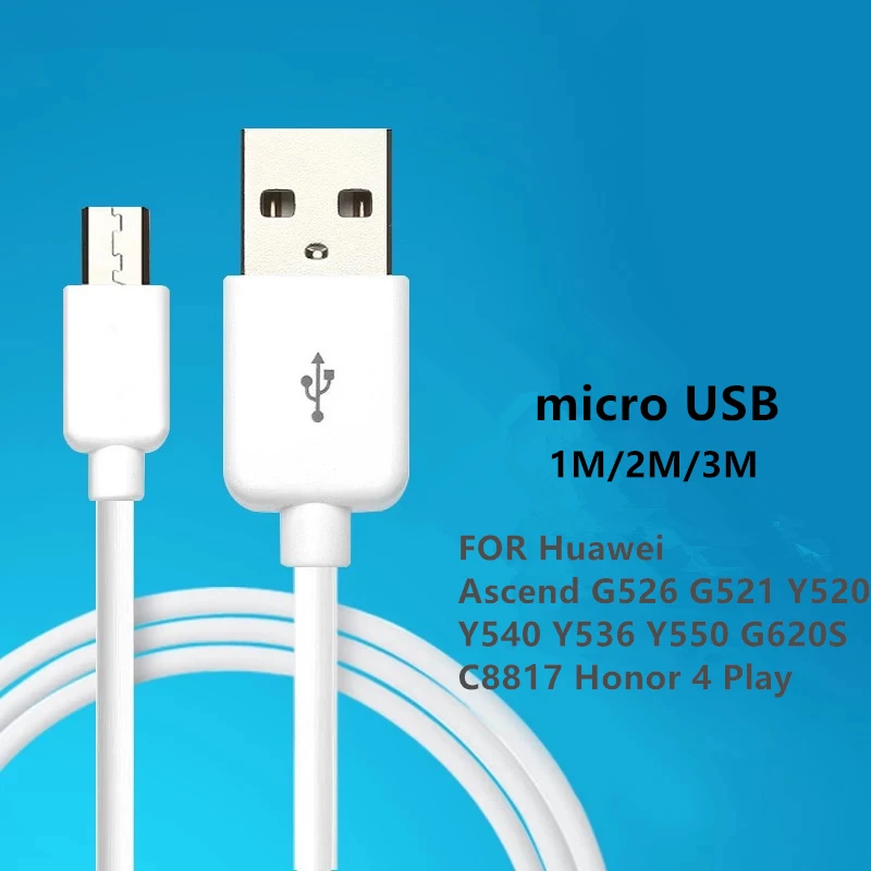 Кабель для зарядки micro usb кабель заряжателя sync данным 1 m huawei ascend g526 g521 y520 y540 y536 y550
