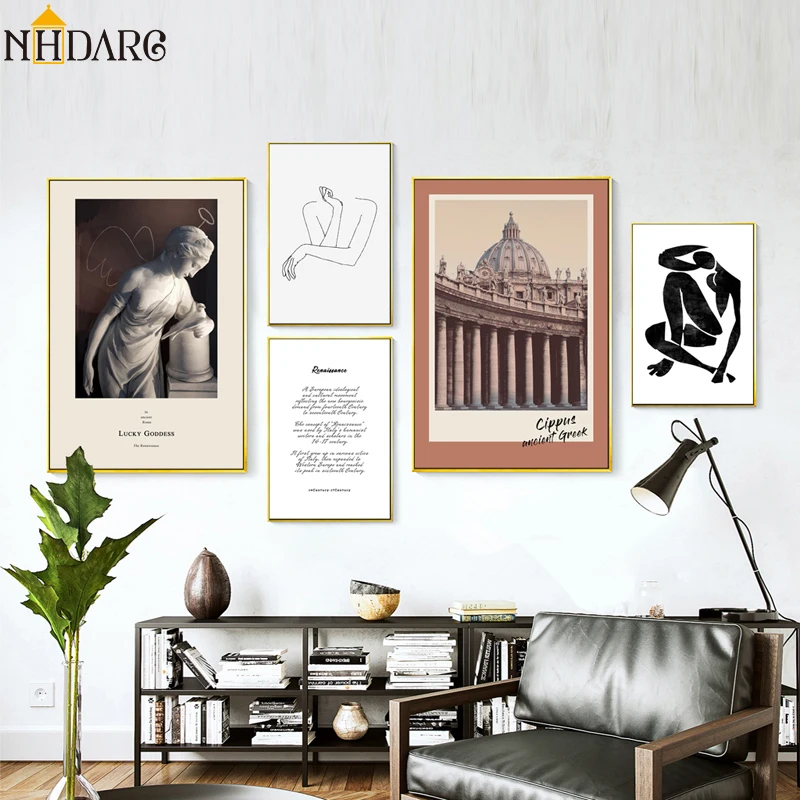 

Vintage Roman Architecture Mattis Woman Renaissance Canvas Print Painting Poster Art Wall Picture for Living Room Home Decor