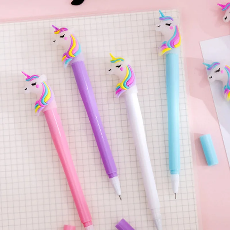 1 шт. Единорог светящаяся гелевая ручка 0 38 мм Kawaii Канцелярские гелевые ручки