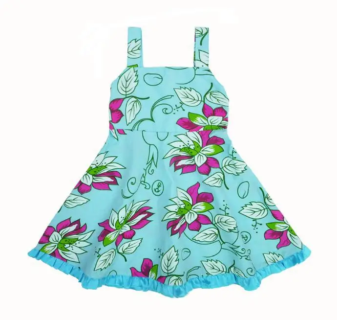 Малыш девочки платья лето 2016 цветочные Подтяжки Малышей девушки одеваются синий