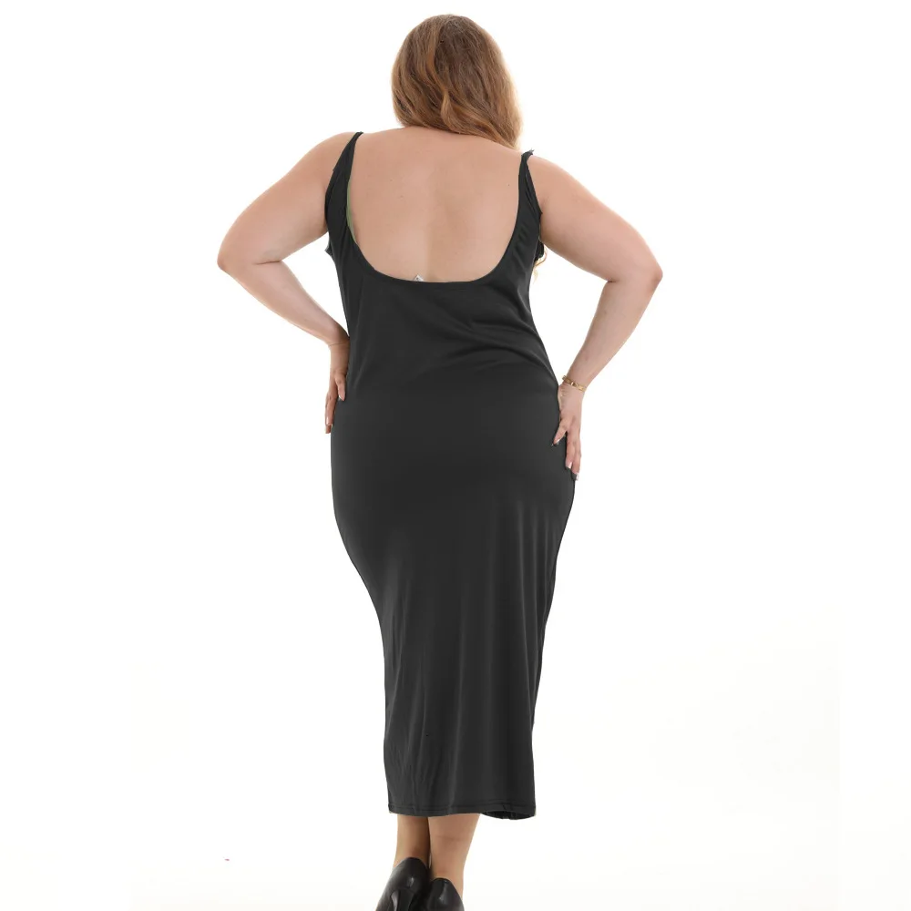 Летняя женская одежда платья с открытой спиной трикотажные больших размеров S-6XL