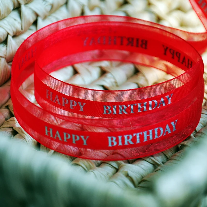 2 см x 45 м/рулон по индивидуальному заказу с днем рождения принтом букв подарочная