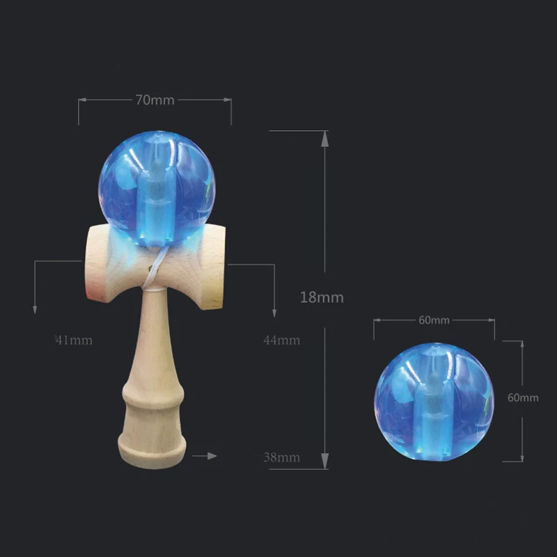 Прозрачные деревянные игрушки Kendama 18 см бук шар Kendama умелый шар для жонглирования игрушки для профессионального отдыха и спорта Bilboquet