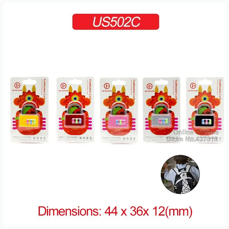 1 шт. 3 значный пароль навесной замок красочный колесо маленький монстр карта