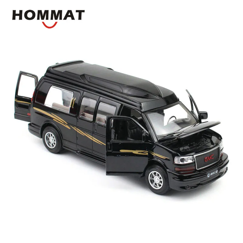 HOMMAT моделирование 1:32 GMC Savana пассажирский фургон автомобиль литой под давлением модель автомобиля металлическая коллекция детский подарок автомобили игрушки для детей