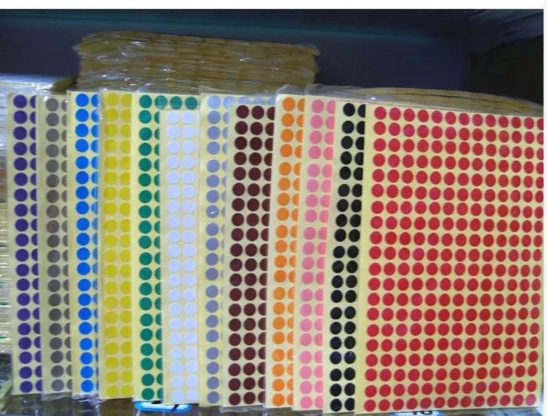 

15sheets/lot Wholesale&Free shipping small colorful Pink Sticker Circle Labels Round sticker labels