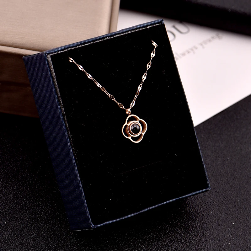 Женское Ожерелье из нержавеющей стали без выцветания на 100 языках ожерелье с