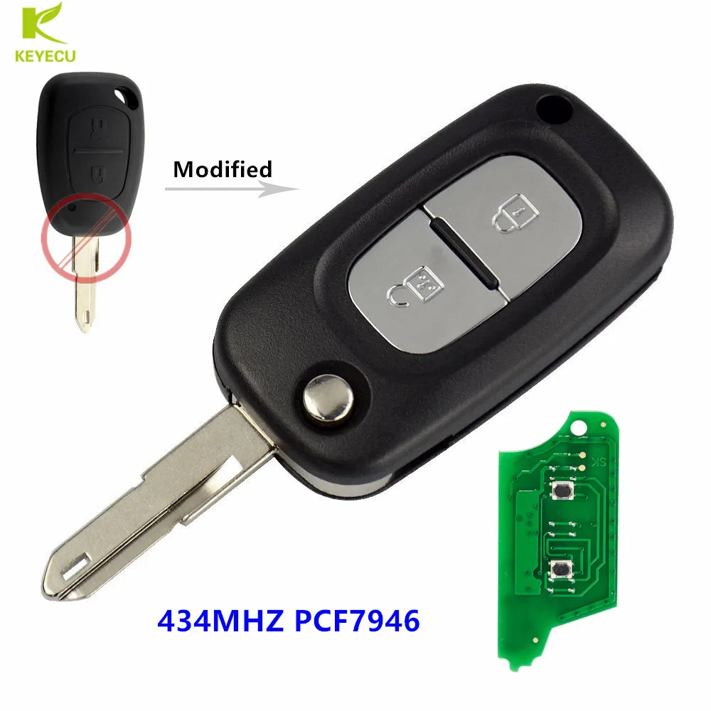 Запасной модифицированный дистанционный Автомобильный ключ KEYECU 433 МГц PCF7946 для