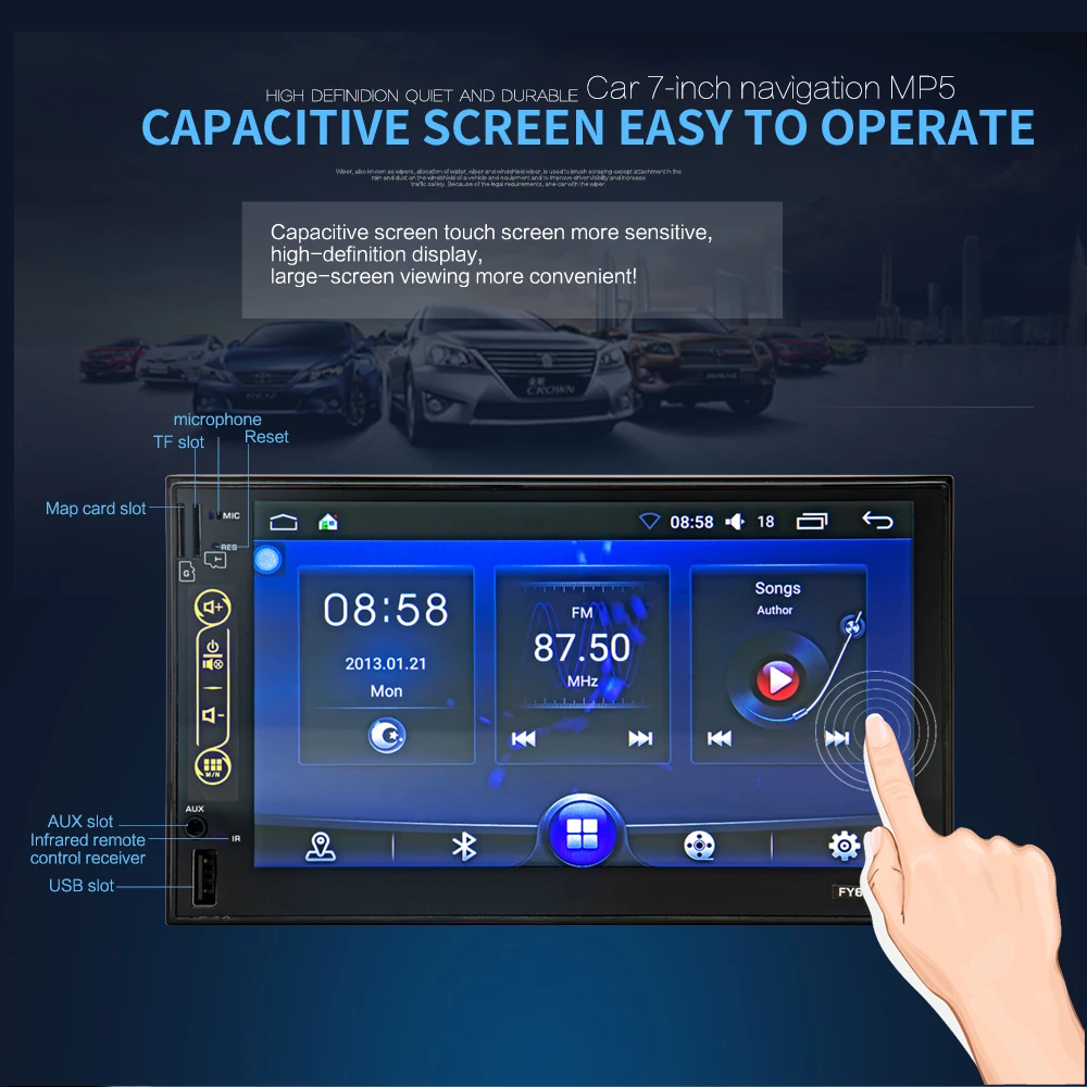 Hevxm FY6506 Android 7 дюймов Автомобильный gps навигация MP5 плеер радио Автомобильный мультимедийный плеер BT FM Mirrorlink стерео аудио