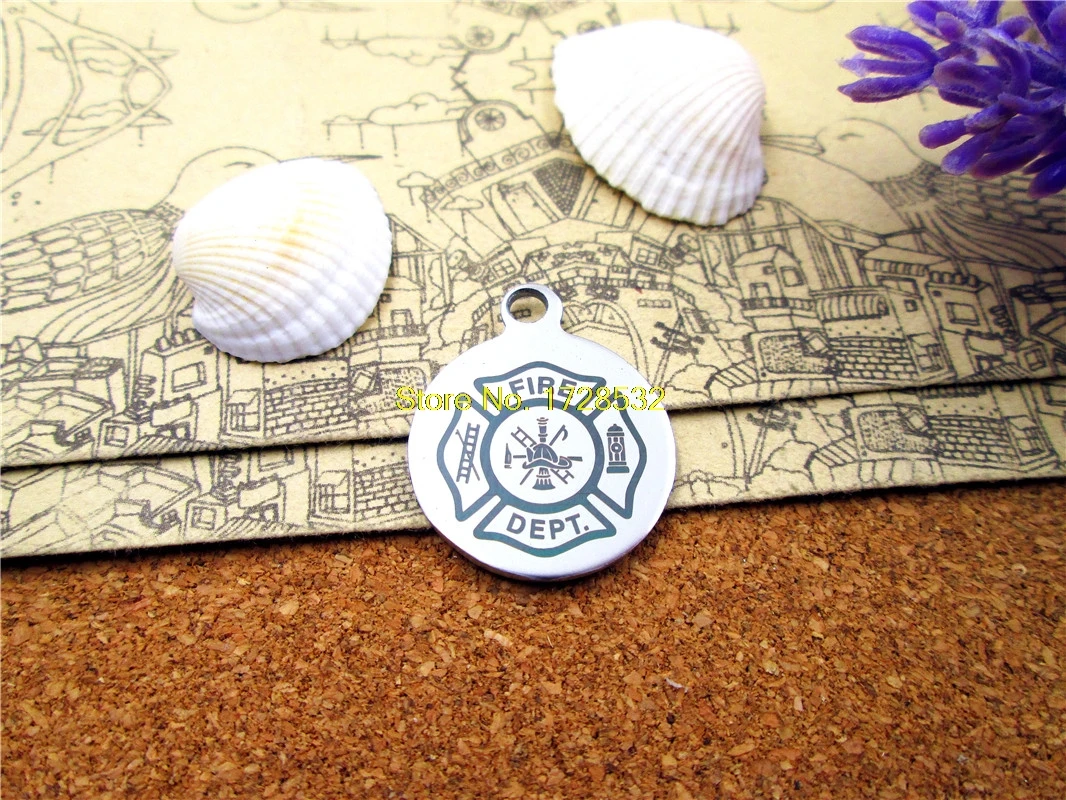 20pcs--stainless steel charms &quotFIRE DEPT&quot 5 style for choosing DIY Charms Pendants | Украшения и аксессуары